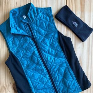 Teal and Black Lightweight Quilted Winter Vest